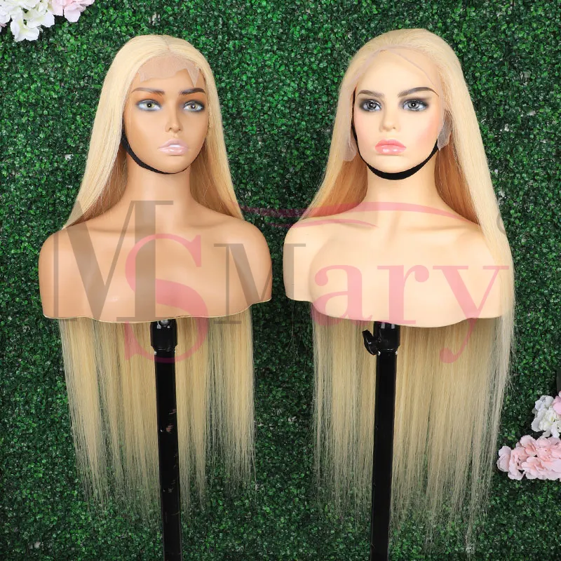 Perruques Lace Front Wig cheveux humains lisses blonds 613, perruques Lace Front Wig transparentes HD 13x4 densité 180%, vendeurs