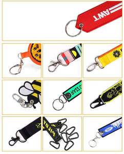 Personalized Polyester Woven Short Lanyard Keychain Carabiner Motorcycle Accessories Lanyards