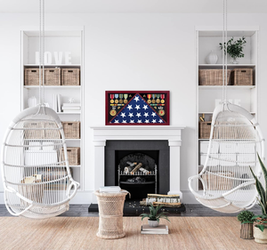 Lớn quân sự gỗ hộp bóng cho lá cờ quốc gia gỗ rắn cờ trường hợp cho 5 'x 9.5' chôn cất cờ khung với Huy Chương Chủ cờ hộp - Product Image 2