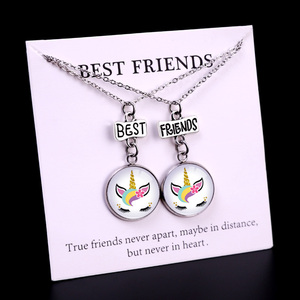 Regalo per Lei Da Sposa della Damigella D'onore del Regalo In Acciaio Inox Vetro di Base Cabochon Dichiarazione Dei Monili Unicorno Collane Del Pendente per Le Donne - Product Image 1