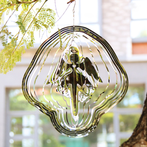Molinetes de Viento Reflectantes con Forma de Ángel, Adornos Brillantes de Ángel, Dispositivos para Ahuyentar Aves, Decoración de Querubín, Molinetes de Viento Metálicos - Product Image 4