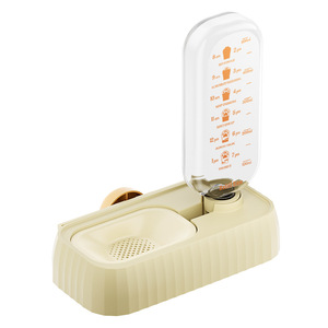 Fontaine à eau murale pour chat et chien, bac en plastique avec gamelle pour l'alimentation, pour utilisation en cage - Product Image 2