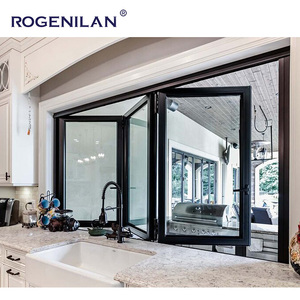 Bằng tay hoạt động nhôm kính gấp cửa sổ ngang địa phương cửa sổ nhôm Bifold cho nhà bếp và ban công sử dụng - Product Image 2