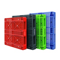 Palette Euro en plastique HDPE hygiénique en acier inoxydable durable, à 4 voies, simple face, robuste, empilable, pour stockage en entrepôt