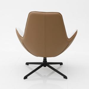 ジンユ モダンデザイン スチールフレーム ファブリック レジャーラウンジチェア ホテル リビングルーム メタル回転式スイベルファブリックレイジーチェア - Product Image 4