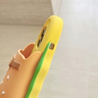 Étui de téléphone mignon avec design de dessin animé 3D en forme de hamburger pour 11/12/13/14/15/16 Pro Max, en silicone véritable, protection 360°, antichoc