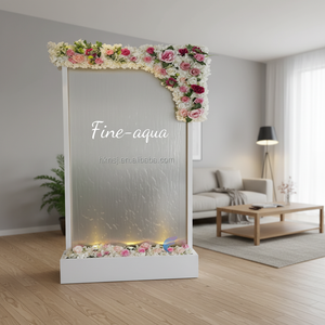 Fuentes en Cascada con Espejo Plateado, Pantalla de Vidrio Decorativa con Cascada de Agua - Product Image 5