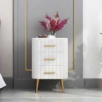 Usine en gros nordique lumière luxe Table de chevet classique Offre Spéciale chambre armoire mode marbre haut velours table de chevet