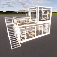 Meilleures ventes : Maison conteneur moderne à 2 étages, mobile et extensible, pour restaurant, café, bar alimentaire, mini-café, salon et hall