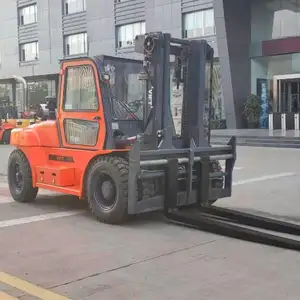 Big capacity 10ton outside construction diesel forklift with full closed cab air condition and heater