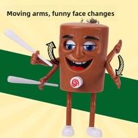 Internet célébrité transfrontalière Shanhaijing bâton en bois Figure transformant visage jouet PVC porte-clés pendentif cadeau pour enfants