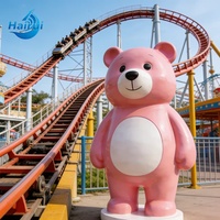 Grande sculpture d'ours en fibre de verre de haute qualité, conçue sur mesure, décorations de magasin, statues de jardin extérieures en FRP