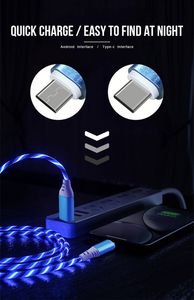 Factory Price Mobile Phone Charging Cable 1m Luminous <b>LED</b> <b>Light</b> USB Type C Cable - Product Image 4