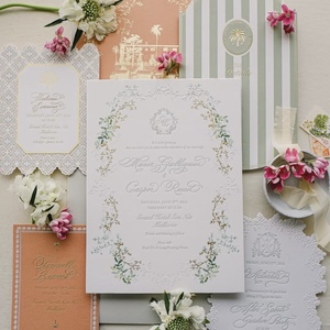 Carte d'invitation personnalisée en relief avec impression vanille, sérigraphie, logo personnalisé, design 3D en relief pour fête de jardin et mariage - Product Image 4