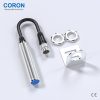 Capteur de Proximité Inductif CORON CLJ-A8M-1.5ANA-G3 M8 Blindé, Détection 1.5mm NPN NO 10-30VDC IP67, Détection Métallique, Câble, Connecteur M12