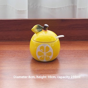 Lelyi Creative Ins Boîte de saindoux en céramique en forme de fruit créatif de grande valeur Petit pot d'assaisonnement frais fait à la main - Product Image 6