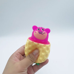 New Strange Strawberry Squeeze Cup Pinch Music <b>Bear</b> Cartoon <b>Cute</b> Pet Decompression Vent Stress Relief Toy Plastic - Product Image 4