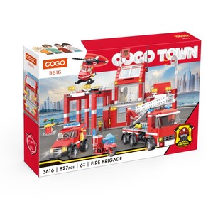 Cogo 827 pcs giáo dục mô hình trạm cứu hỏa Máy bay trực thăng khối đặt nhựa xây dựng gạch đồ chơi - Product Image 5
