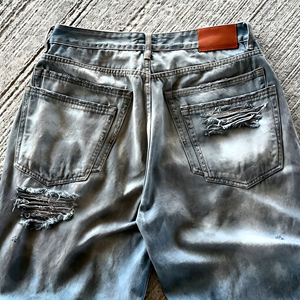Pantalones Vaqueros Anchos Casuales de Mezclilla para Hombre, Estilo Vintage, Desgastados, Rotos, Personalizados OEM - Product Image 2