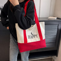 Sac fourre-tout pour femme en toile de coton, personnalisable avec impression de logo, avec poignée longue, grande et moyenne taille, avec fermeture éclair