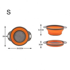 Passoire de cuisine pliable en silicone coloré pour égoutter et laver les aliments - Product Image 5