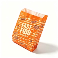 Sacs en papier personnalisés avec logo imprimé, qualité alimentaire, pour frites, pour restaurants rapides