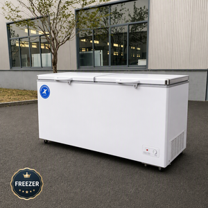 Congélateur coffre commercial polyvalent compact à couvercle supérieur verrouillable en acier inoxydable certifié CE ETL numérique - Product Image 1