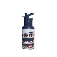 Bouteille isotherme portable en acier inoxydable pour enfants, nouveau design, double couvercle, poignée et paille, pour activités de plein air, vente en gros