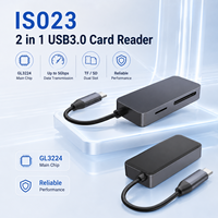 Lector de Tarjetas USB 3.0 Tipo-C USB-A de Doble Interfaz SD TF 104MB/s, Lector Portátil de Aleación de Aluminio para Laptop, Cámara, PC