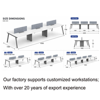 Meubles de poste de travail Greatway, design moderne, modulaire, ouvert, postes de travail pour 4 personnes pour le bureau