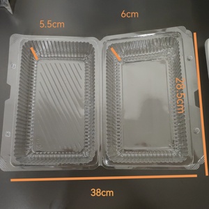 Cấp Thực Phẩm Pet Nhựa Trong Suốt Thực Phẩm Container Hình Chữ Nhật Trái Cây Bao Bì Hộp Biscuit Sushi Pie Bánh Mì Bánh Hộp - Product Image 6