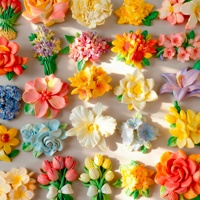 Moule en silicone motif multi-fleurs, facile à démouler, pour chocolats, bonbons gélifiés, résine époxy, bougies, gâteaux, qualité alimentaire, logo personnalisé, réutilisable, OEM