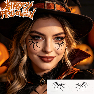 Tatuaggi Temporanei per Viso e Occhi di Halloween all'Ingrosso, Basso MOQ, Design Personalizzati di Ragni e <span class=keywords><strong>Farfalle</strong></span>, Adesivi Artistici per il Corpo Impermeabili e Non Tossici - Product Image 3