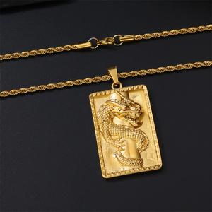 Mặt dây chuyền hình rồng bằng thép không gỉ 316, chống nước, không gây dị ứng, thời trang, trang sức thép không gỉ - Product Image 4