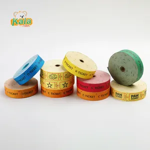 Rolo de entrada colorido personalizado para eventos coloridos, rolo duplo de ingressos para jogos de carnaval