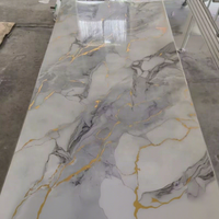 Panneau mural moderne en plastique imitation marbre, résistant aux UV, imperméable, ignifuge et résistant aux flammes, pour fond de télévision.