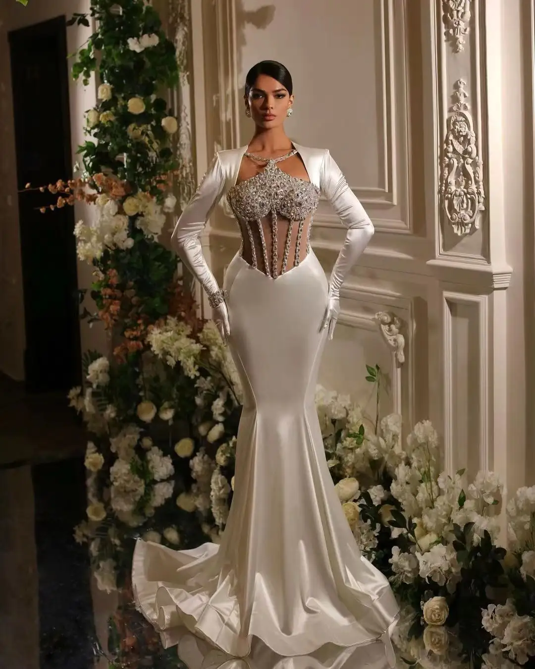 ED2499 Vêtements de Luxe Mode pour Femmes Robe de Soirée de Bal de Luxe Élégante Robe de Mariée Sirène