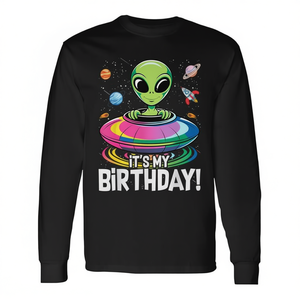 Camiseta de manga larga con diseño de nave alienígena en el espacio, regalo de cumpleaños para niños y adultos - Product Image 2