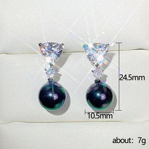 Eleganti Orecchini in Stile Coreano con Perle e Zirconi, Gioielli Minimalisti da Donna, Accessorio Moderno per Uso Quotidiano - Product Image 5