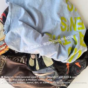 Trapos de limpieza multiusos de algodón de alta calidad para taller de corte, trapos de camiseta de colores, trapos recuperados para limpieza - Product Image 4