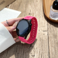 Eraysun Unisex De Montre Watch Bands Soft 18mm 20mm 22mm Watch Band Flat-Head Dragon Scale Magnetic Silicone Watch Strap