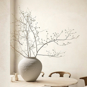 Jarrón de Cerámica Wabi-Sabi Hecho a Mano <span class=keywords><strong>con</strong></span> Textura de Patrón de Piedra para Arreglos Florales de Alta Gama <span class=keywords><strong>y</strong></span> Decoración del Hogar/Hotel - Product Image 2