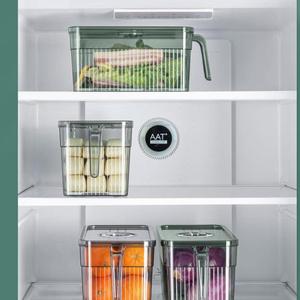 WANUO Fridge Storage Container Fridge Organizer <b>Bin</b> <b>Plastic</b> Food Silver Ion Antibacterial Protection Fridge Food Container - Product Image 4