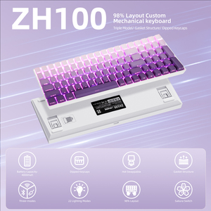 <span class=keywords><strong>Teclado</strong></span> Mecánico Inalámbrico Zornher ZH100 Nuevo con Fragancia Oscura, Gateron, Plástico, Retroiluminación RGB y Ejes Silenciosos para Oficina - Product Image 2