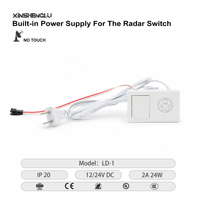 Interrupteur à détecteur de mouvement radar micro-ondes 12V/24V DC pour miroir LED, contrôleur de lumière automatique sans contact 2m