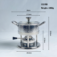 Hui-e Korean StyleIndividual Acier Inoxydable Mini Alcool Portable Hot Pot pour Camping en Plein Air & Restaurant & Home