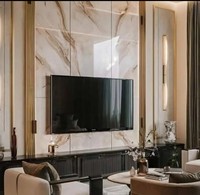 Panneau mural en composite pierre-plastique anti-UV, sans peinture, étanche, pour hôtel, plaque décorative, panneau lumineux effet marbre, extérieur, cuisine