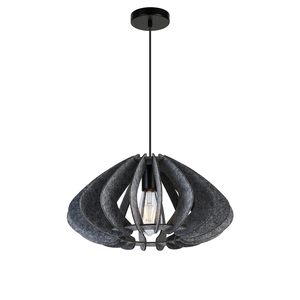Lampe de table minimaliste longue à LED rose anti-feu, paysage en puzzle, plissée blanche, abat-jour acoustique en feutre - Product Image 2
