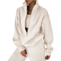 Usine européenne et américaine automne et hiver nouveau sac de pull à revers haut fermeture éclair sweat-shirt femme pull