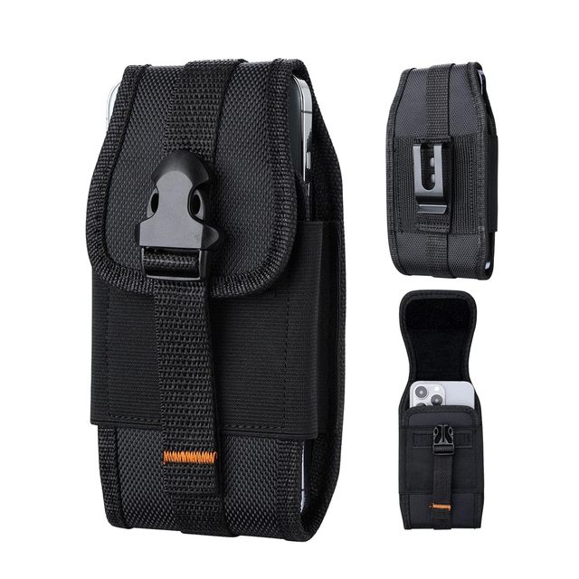 Universal Nylon Phone Pouches for Samsung Galaxy S25 Ultra A16 A15 Belt Clip Holster Cell Phone Pouch Card Holder Carrying Case